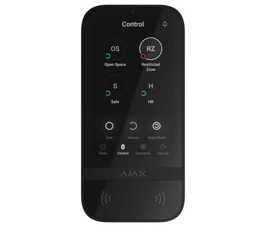 ajax-keypad-touchscreen-schwarz_frontal